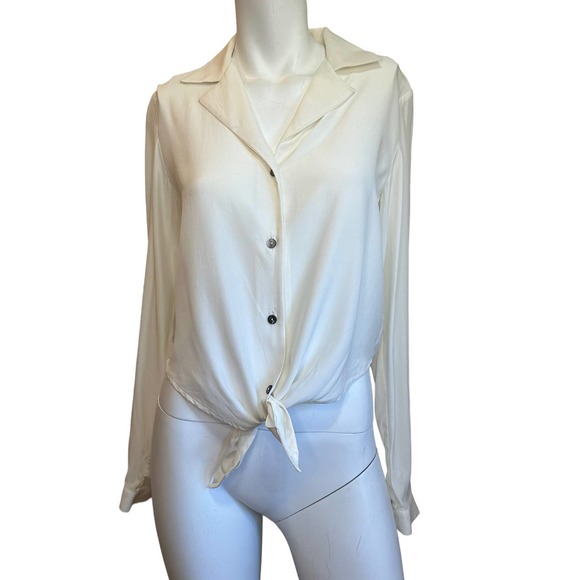 Simonetta Ravizza Off White Button Down Blouse sz 38=S/M - Picture 1 of 4